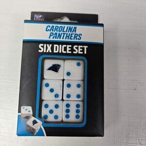 Carolina Panthers NFL Six Dice Set‎ MasterPieces Standard Size White Blue Logo